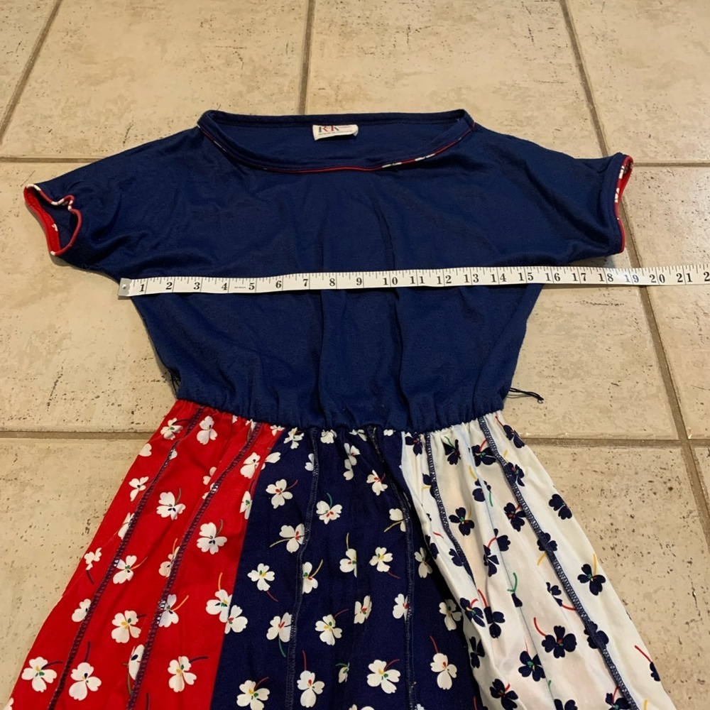 Vintage 70s/80s R&K Originals Americana Floral Maxi Dress w/ Tie Belt Size 10 - Picture 6 of 7